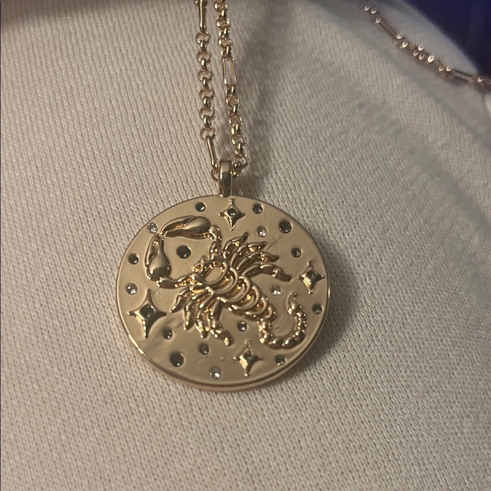BaubleBar Gold Zodiac Scorpio Necklace